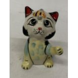 A LORNA BAILEY HAND PAINTED AND SIGNED CAT AND BEE FIGURE