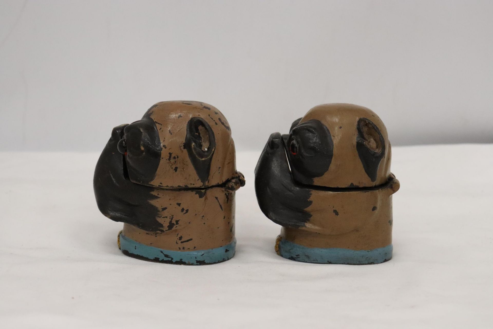 TWO CAST DOG INKWELLS - Image 7 of 7
