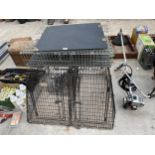 A DOUBLE SECTION METAL PET CRATE AND A FURTHER METAL PET CRATE