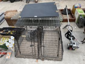 A DOUBLE SECTION METAL PET CRATE AND A FURTHER METAL PET CRATE