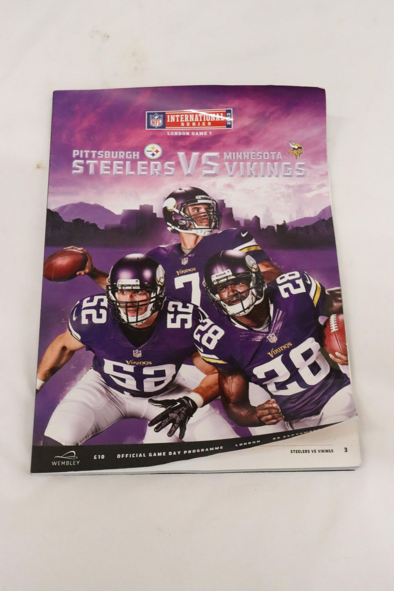 A 115 PAGE WEMBLEY PROGRAMME 2013 STEELERS -V- VIKINGS