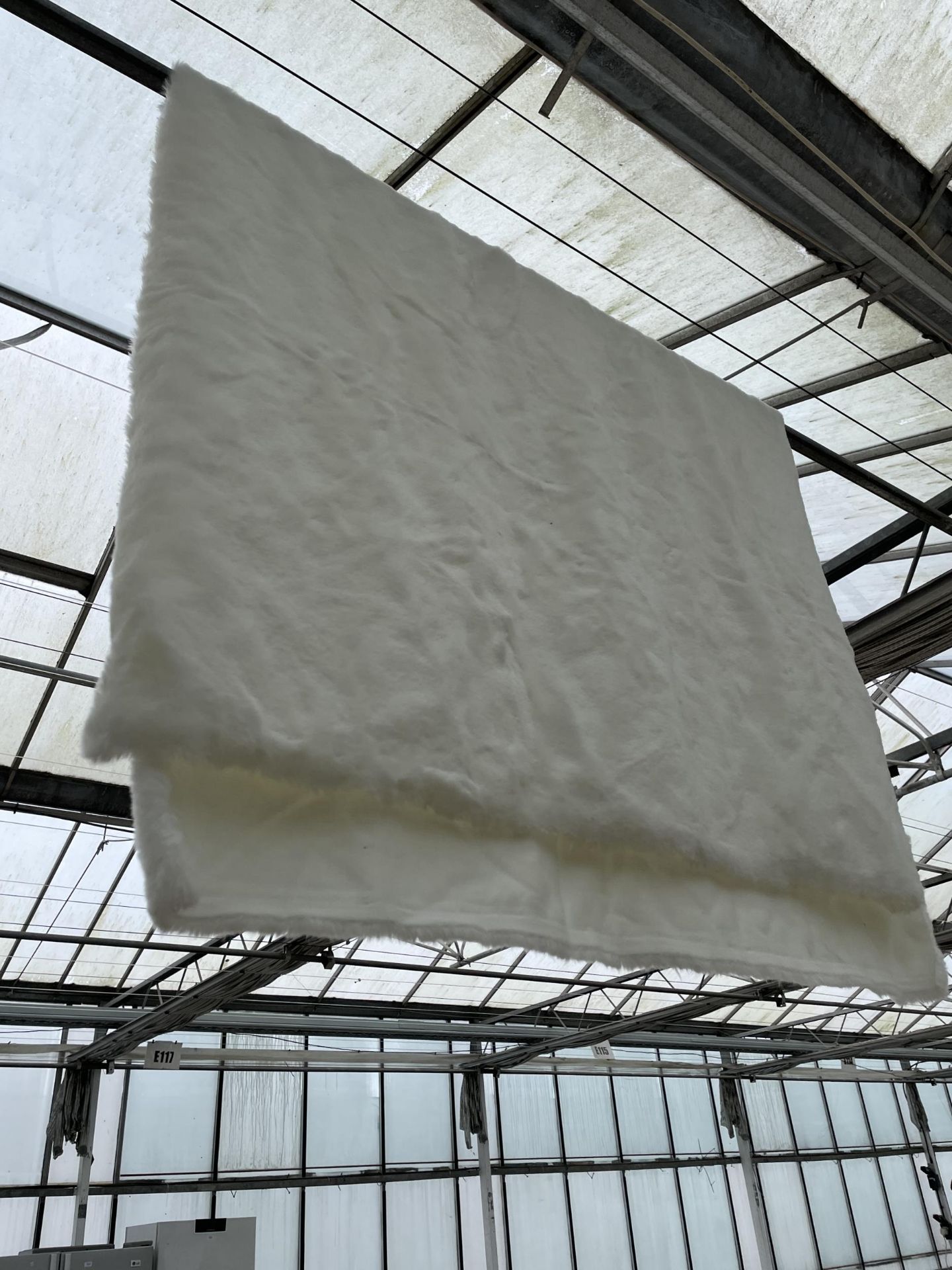 A MODERN SHAGGY WHITE THROW - Image 2 of 3