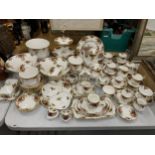 A VERY LARGE COLLECTION OF ROYAL ALBERT OLD COUNTRY ROSES TO INCLUDE TRIOS, JUGS, SUGAR BOWLS,