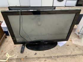 A SAMSUNG 42" TELEVISION WITH REMOTE CONTROL