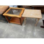 A LAMP TABLE AND AN OCCASSIONAL TABLE