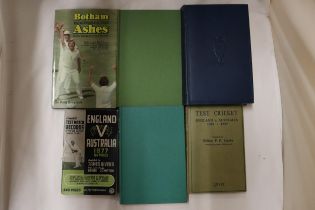 SIX ENGLAND V AUSTRALIA 'ASHES' THEMED BOOKS TO INCLUDE, THE FIGHT FOR THE ASHES, 1928-29, BOTHAM