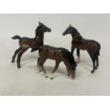 THREE VARIOUS BESWICK FOALS