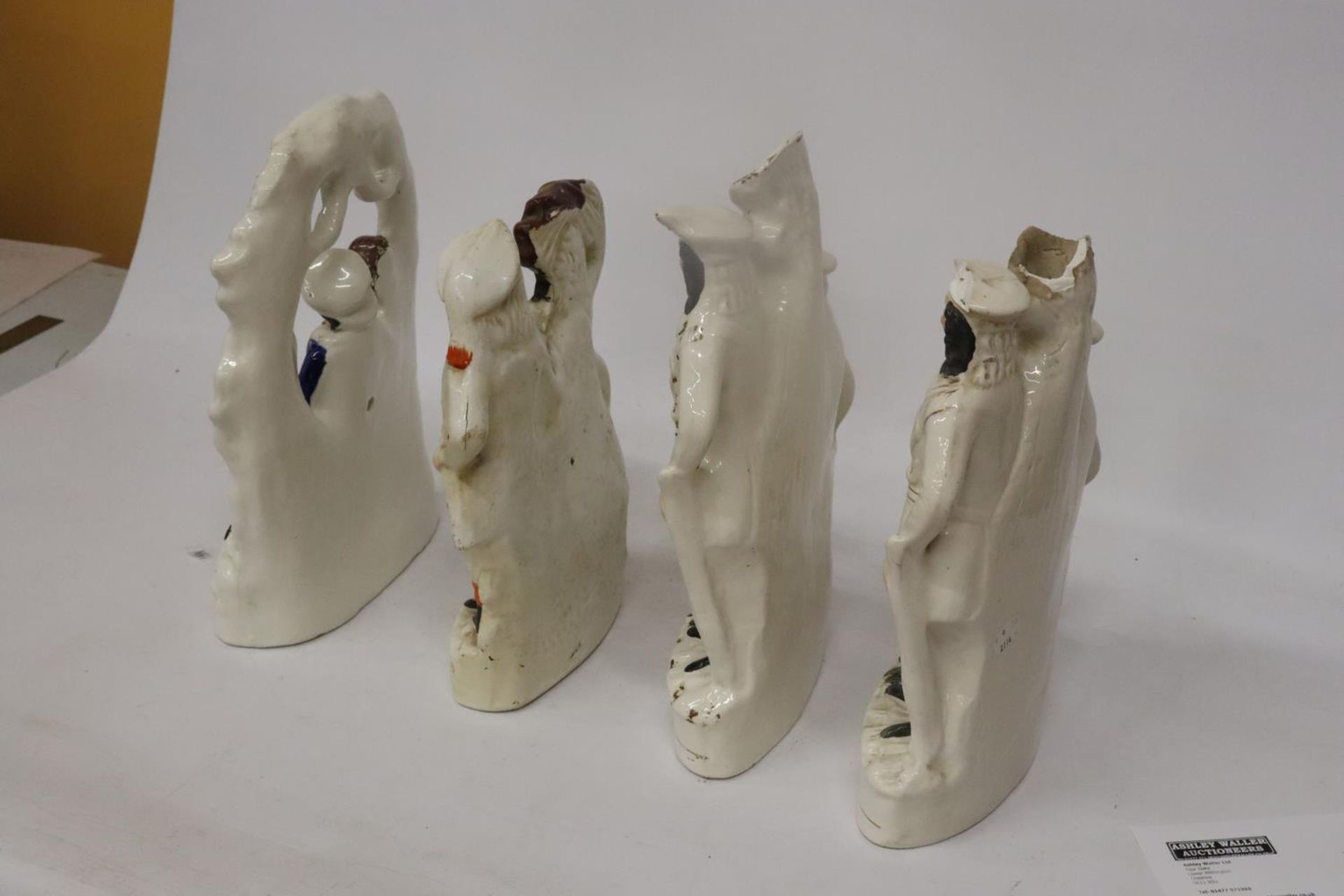 FOUR LARGE STAFFORDSHIRE FLAT BACK FIGURES (A/F) - Image 7 of 7