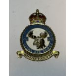 A HALLMARKED BIRMINGHAM SILVER ROYAL AIR FORCE CANADIAN SQUAD 242 TOUJOURS PRET