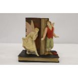 A TINKERBELL AND PETER PAN FIGURE BY HOLLAND STUDIO CRAFTS, HEIGHT 16CM