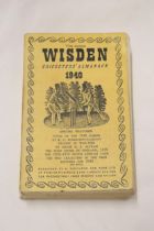 A 1940 COPY OF WISDEN'S CRICKETER'S ALMANACK. THIS COPY IS IN USED CONDITION, THE SPINE AND COVERS