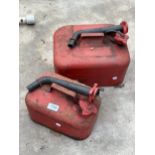 TWO METAL FUEL CANS