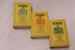 THREE HARDBACK COPIES OF WISDEN'S CRICKETER'S ALMANACKS, 1965, 1966 AND 1967. THESE COPIES ARE IN