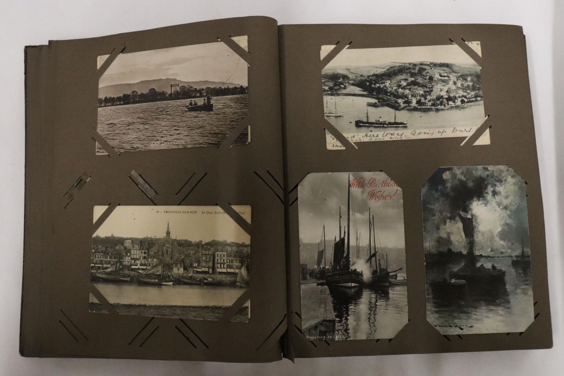 TWO POSTCARD ALBUMS WITH SHIPPING INTERST POSTCARDS - Image 9 of 10