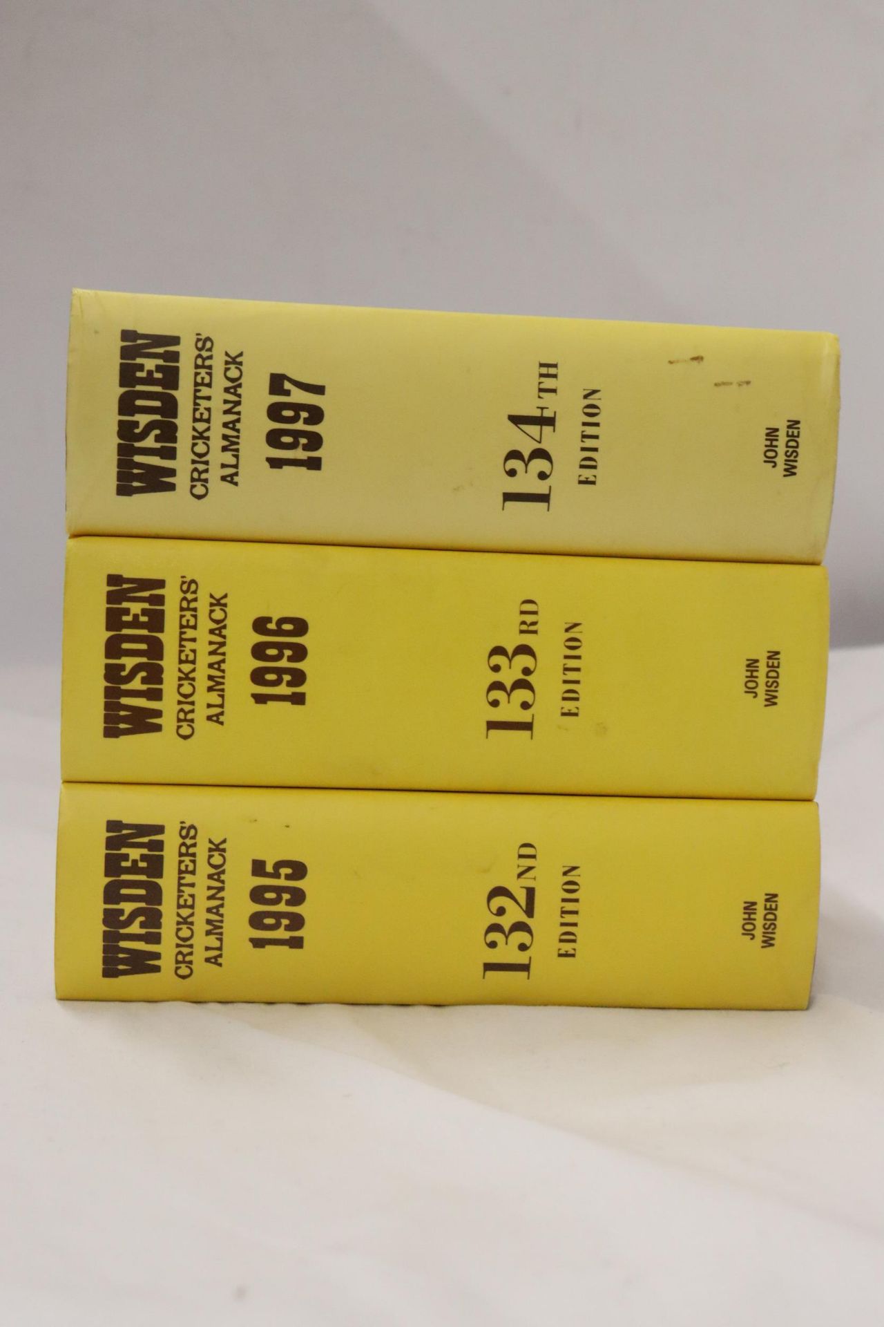 THREE HARDBACK COPIES OF WISDEN'S CRICKETER'S ALMANACKS, 1995, 1996 AND 1997. THESE COPIES ARE IN - Image 3 of 3