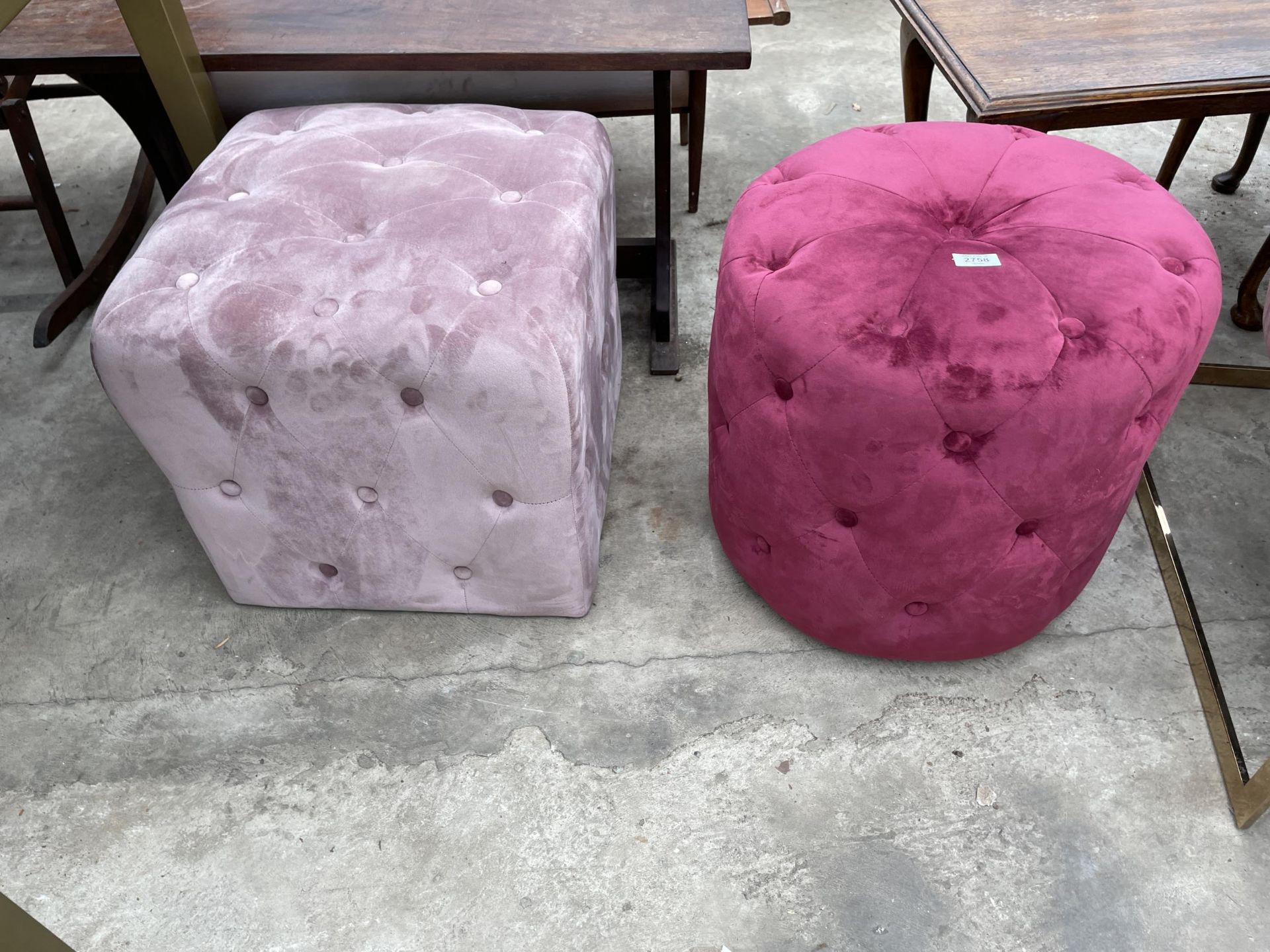 TWO POUFFES - Image 2 of 4