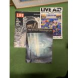 1969 MOON LANDINING MAGAZINES AND A 1985 LIVE AID BOOK