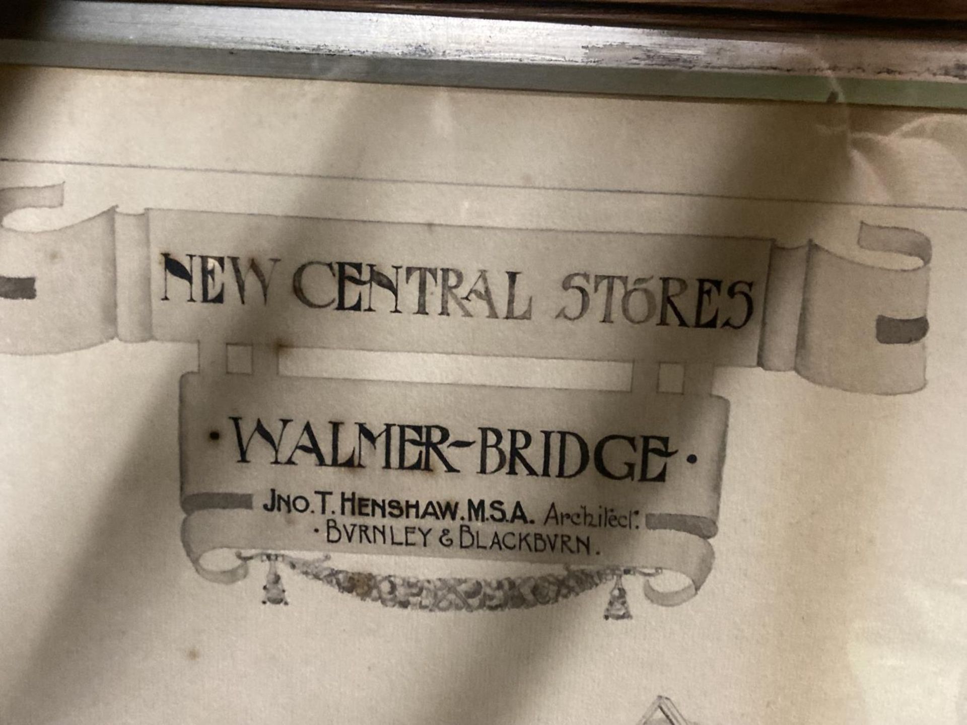 AN ORIGINAL 1903 FRAMED DRAWING - WALMER BRIDGE SHOP - Bild 3 aus 3