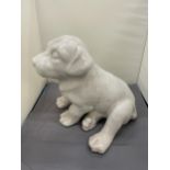 A LARGE CERAMIMC MODEL OF A PUPPY DOG, HEIGHT 26CM, WIDTH 25CM