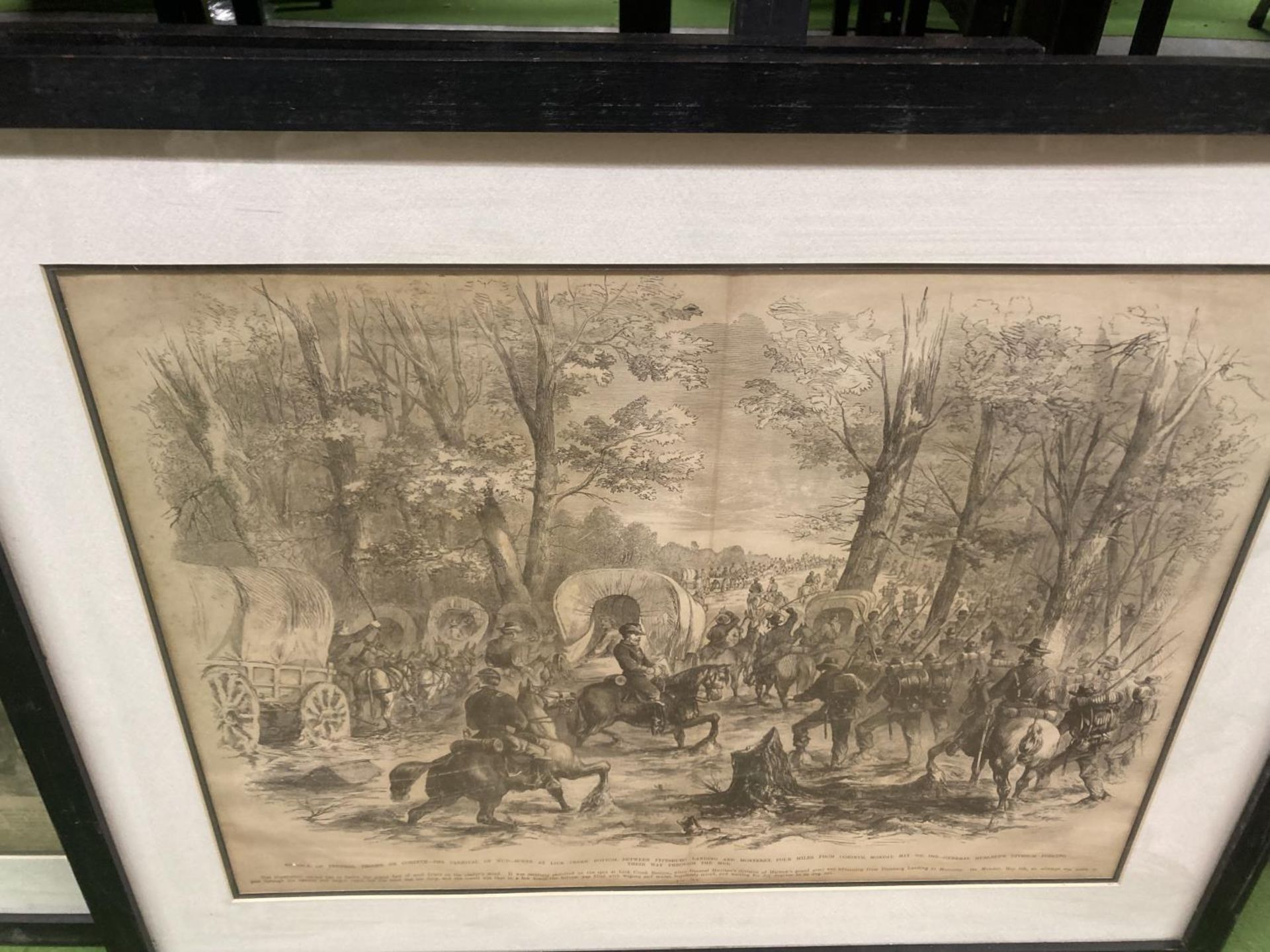 FOUR FRAMED BLACK AND WHITE PRINTS OF BATTLES - Image 4 of 5