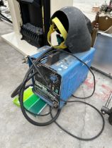 A CLARKE WELD100E MIG WELDER AND A MASK