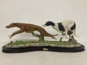 THE JULIANA COLLECTION GREY HOUND FIGURES ON STAND