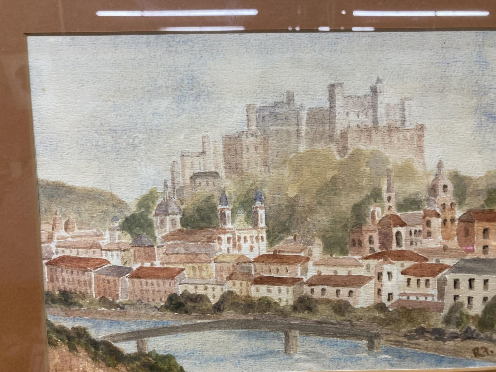 A FRAMED WATER COLOUR OF CASTLE - Image 2 of 3