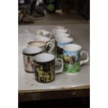 A QUANTITY OF MUGS TO INCLUDE, BORDER FINE ARTS WITH COW DECORATION