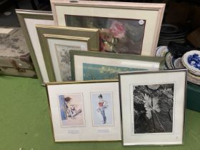 SIX VARIOUS FRAMED PICTURES AND PRINTS