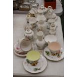 A LARGE QUANTITY OF TEAWARE TO INCLUDE A PARAGON 'COUNTRY LANE', COFFEE POT, 'RENDEZVOUS' CUPS, A