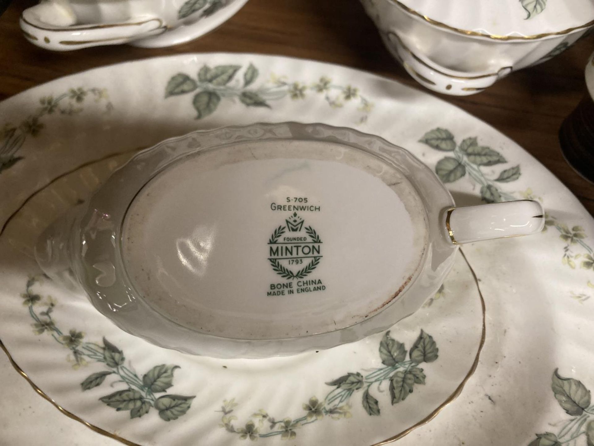 A COLLECTION OF MINTON TO INCLUDE TWO LIDDED SERVING DISHES, A JUG AND PLATE AND A MEAT PLATTER - Image 3 of 8