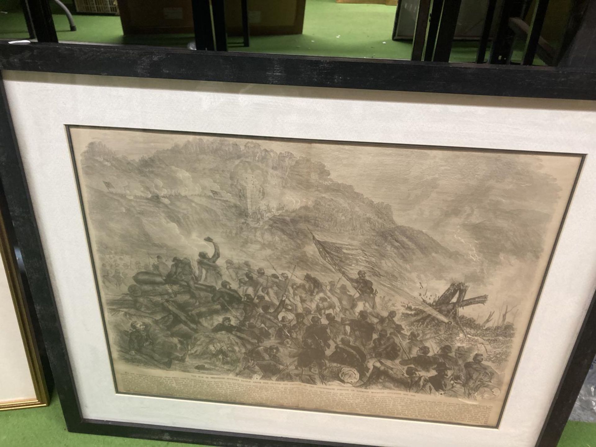 FOUR FRAMED BLACK AND WHITE PRINTS OF BATTLES - Image 5 of 5