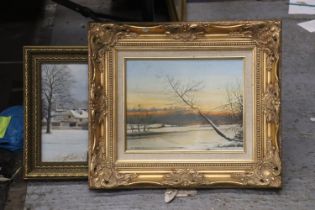 TWO FRAMED OIL ON BOARDS OF COUNTRY SCENES ONE R CHADWICK 95 AND 96