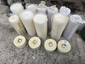 AN ASSORTMENT OF VARIOUS CANDLES TO INCLUDE HAND POURED CHURCH CANDLES ETC