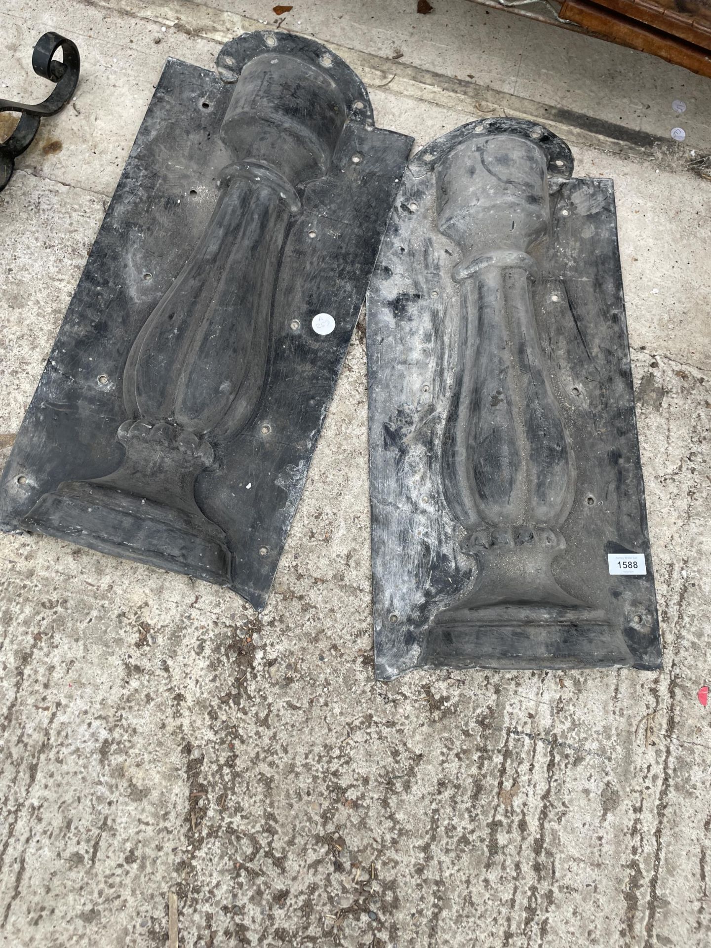 A PAIR OF PLASTIC PEDESTAL MOULDS - Image 2 of 3
