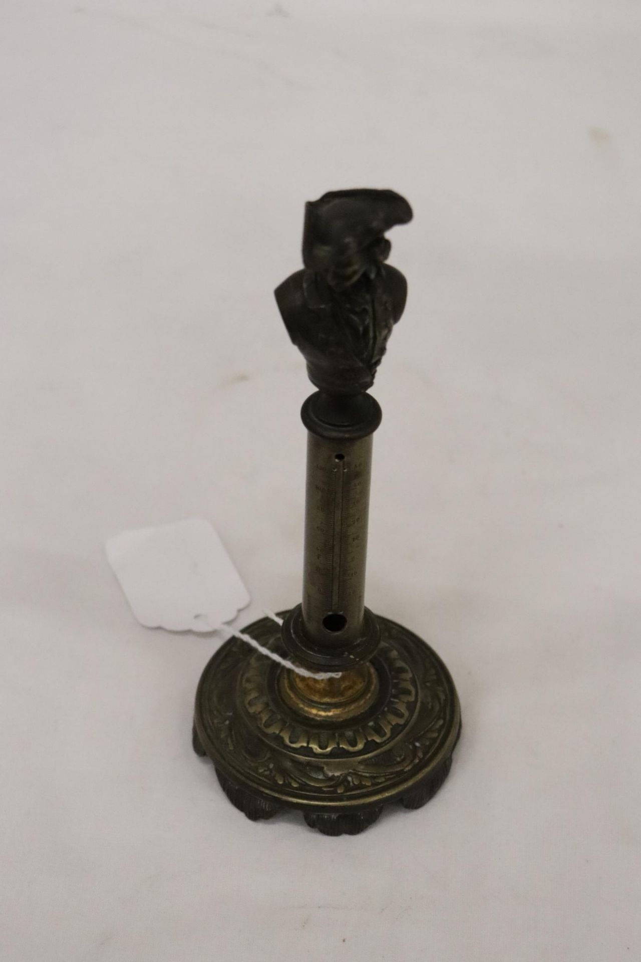 A VINTAGE FRENCH BRASS THERMOMETER, HEIGHT 20CM - Image 7 of 7