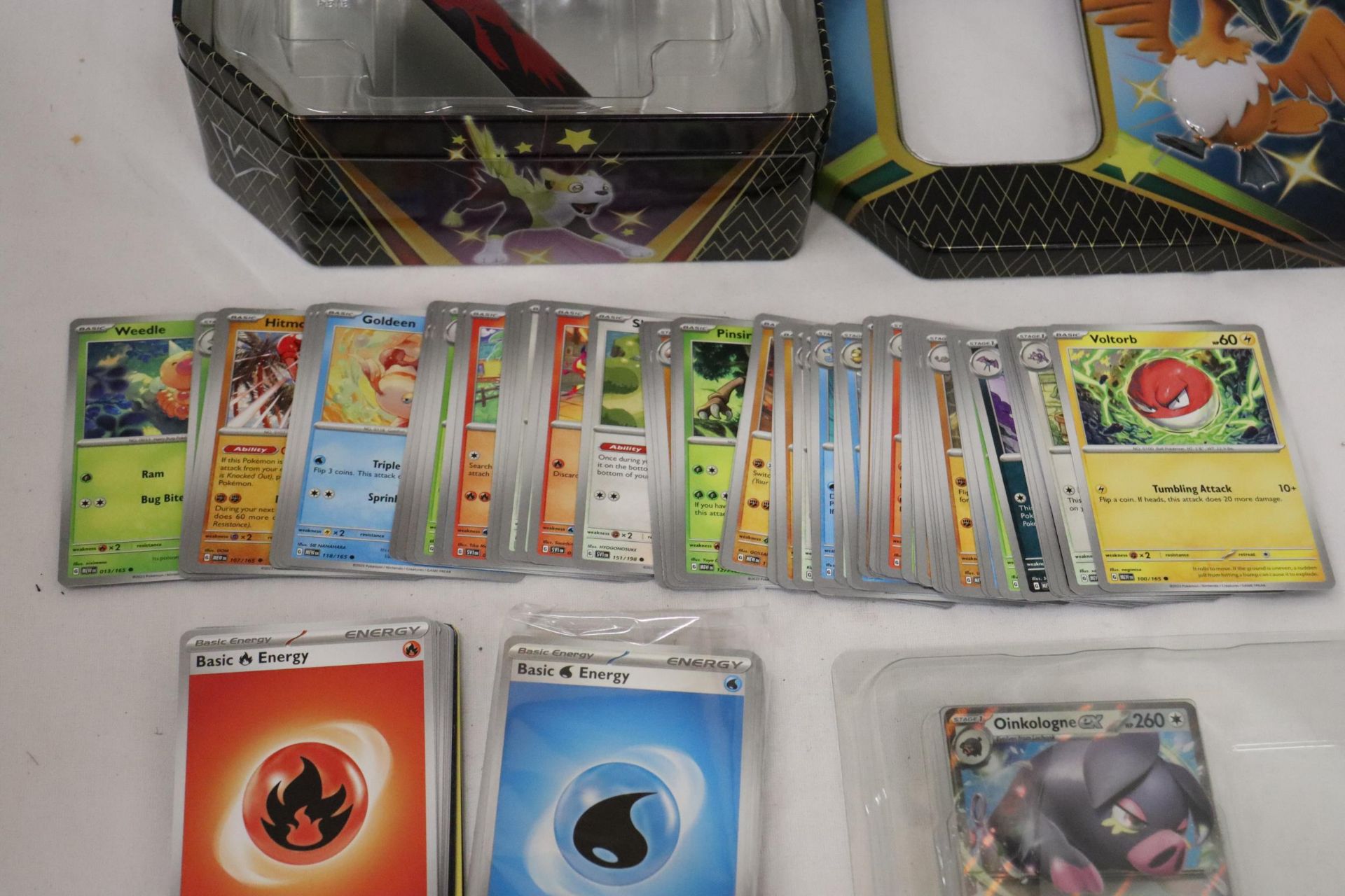 A POKEMON COLLECTOR'S TIN FULL OF CARDS TO INCLUDE HOLO EX, ETC - Image 5 of 7