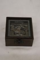 A BOXED BRASS SUNDIAL COMPASS