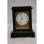 A MID 19TH CENTURY MAHOGANY MANTLE CLOCK THE MOVEMENT SIGNED V.A.P. BREVETTE S.G.D.G NO 653