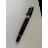 A MONT BLANC BOHEMME RETRACTABLE FOUNTAIN PEN WITH BLUE STONE AND A 14 CARAT GOLD NIB