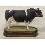 A ROYAL WORCESTER MODEL OF A BRITISH FRESIAN BULL MODELLED BY DORIS LINDNER LIMITED EDITION - NO