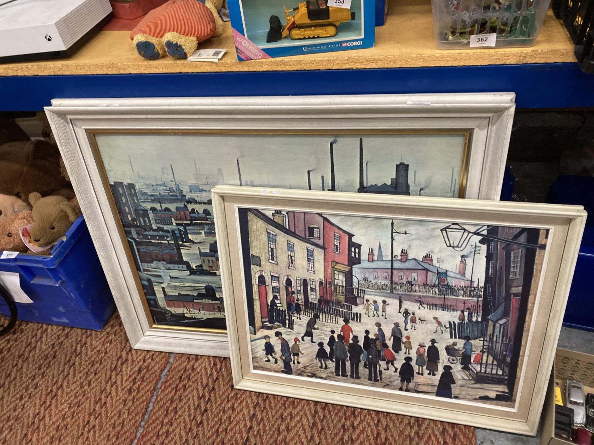 TWO FRAMED L S LOWRY PRINTS, 'INDUSTRIAL LANDSCAPE' AND 'THE PROCESSION'