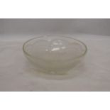 A R LALIQUE FRANCE NO 3202 COCQUILLES PATTERN GLASS BOWL SIGNED TO BASE 18CM DIAMETER