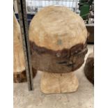 A TAODSTOOL CHANISAW CARVING (H:43CM)