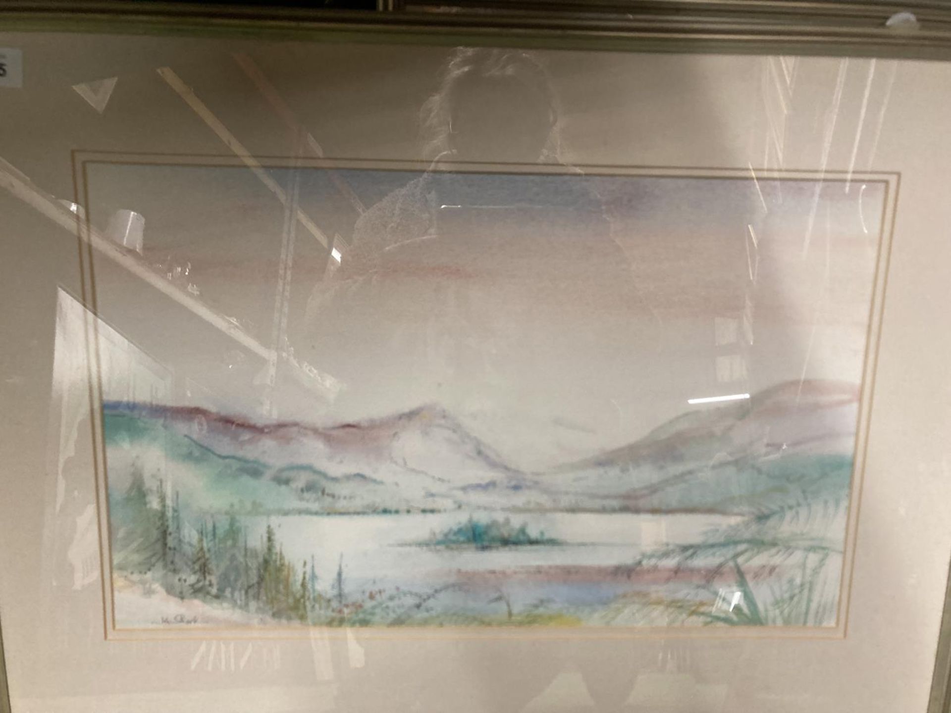 TWO FRAMED WATERCOLOURS OF MOUNTAIN AND LAKELAND SCENES SIGNED JOHN SHOOTE - Image 2 of 4