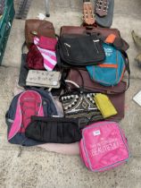 AN ASSORTMENT OF MENS AND LADIES BAGS, PURSES AND BRIEFCASES ETC