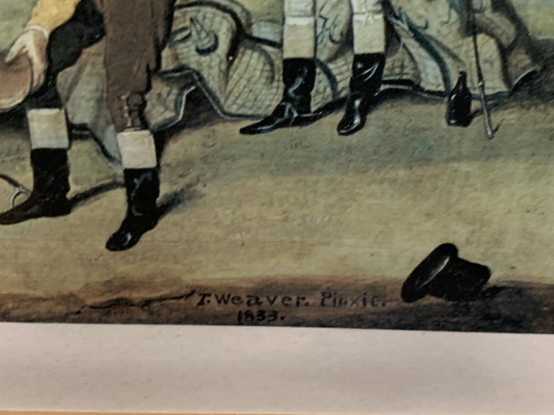 AN 1833 PRINT OF RACEHORSE PINXIT, BY I WEAVER, 67CM X 55CM - Bild 3 aus 3