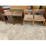 TWO DINING CHAIRS AND TWO OCCASIONAL TABLES