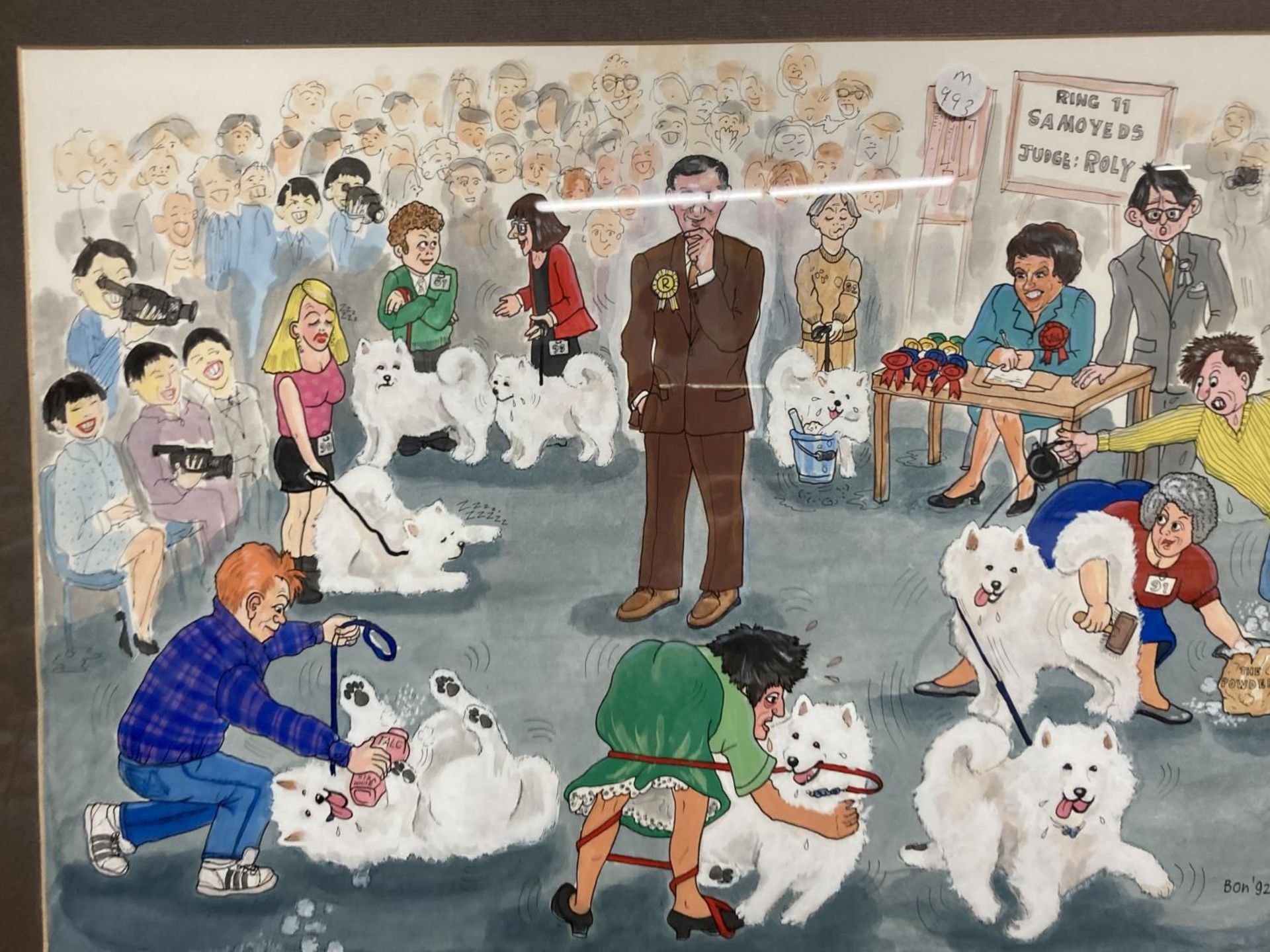 A CARTOON PRINT OF SAMOYEDS AT CRUFTS - Image 2 of 4