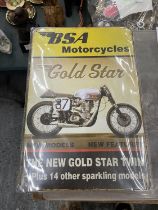 A TIN BSA MOTORCYCLE SIGN